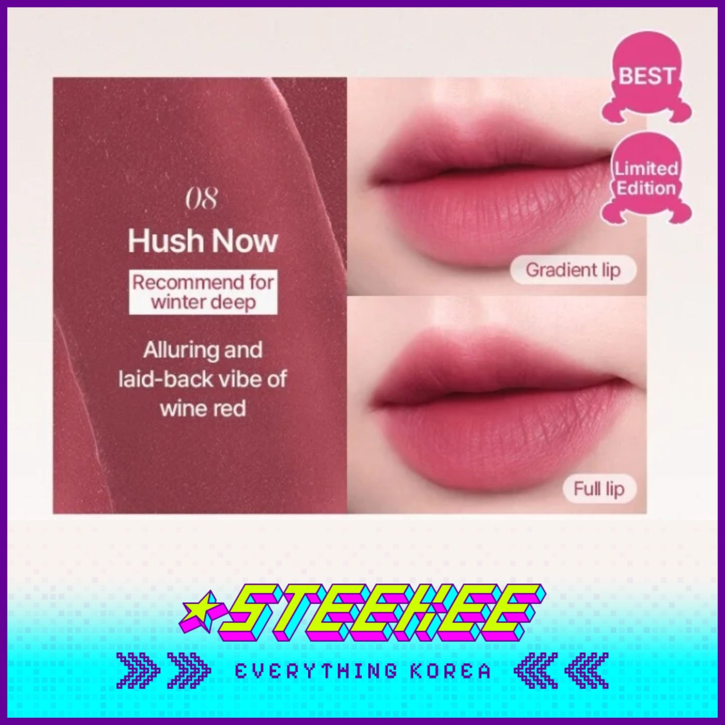 WAKEMAKE X Netflix Squid Game Sheer Blurring Matte Lip Stick with Multi-smudging Brush by Steekee Korea 2446