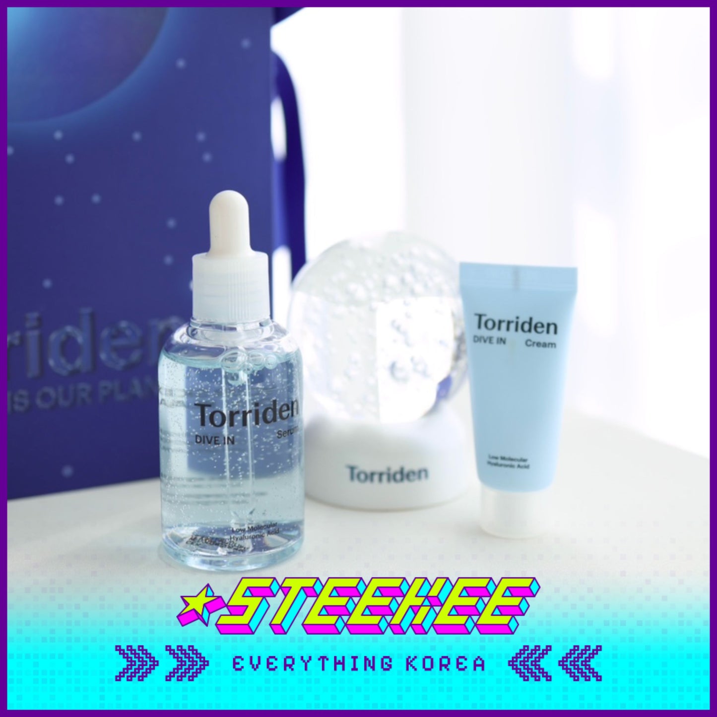 Torriden Dive-In Hydration Holiday Gift Set Box with Water Ball Mood Light by Steekee Korea 2435