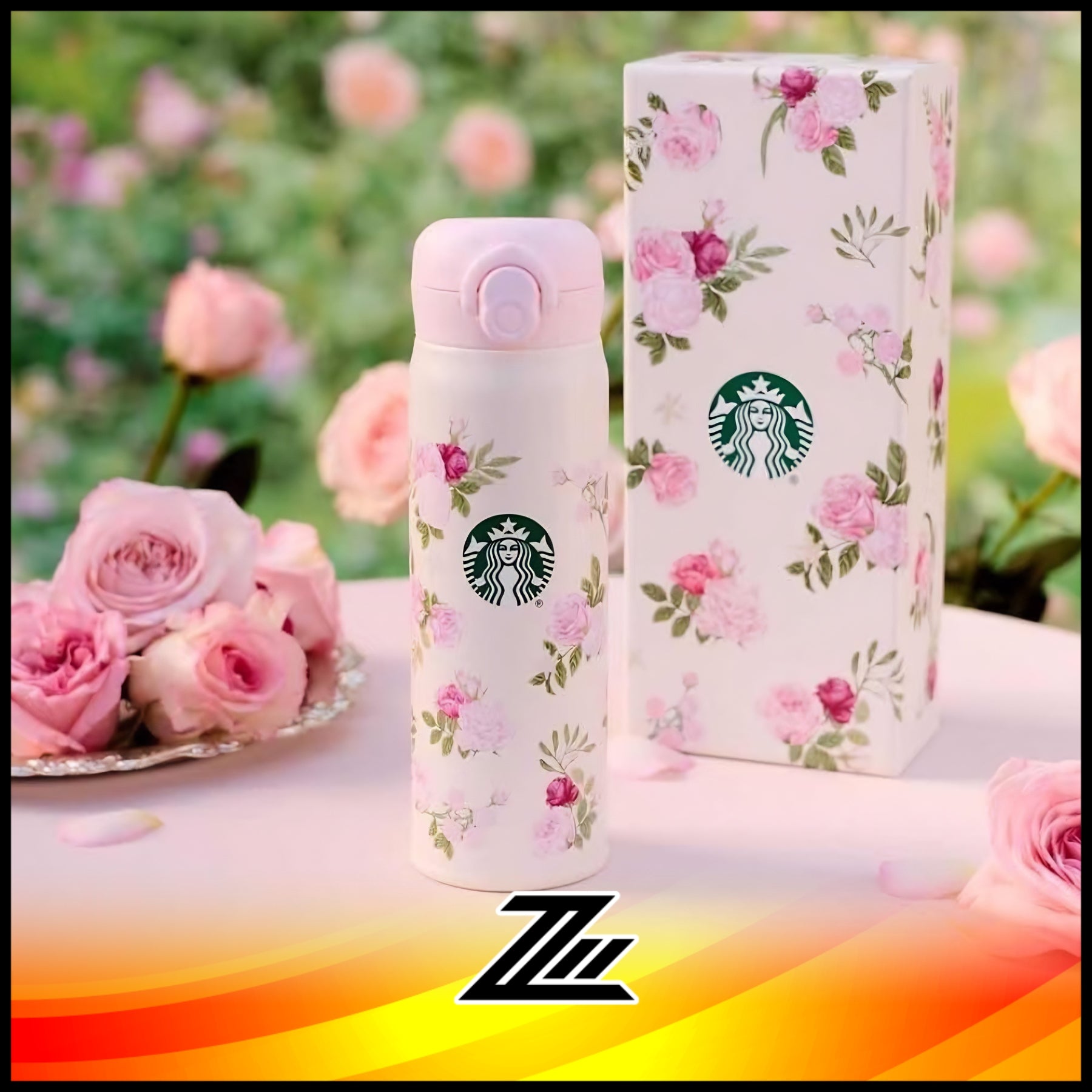 【中国限定】 Starbucks ピンクローズ ステンレスボトル 万花玫境 薔薇 Starbucks China Kaleidoscope Rose Garden 500ml SS Thermos Tumbler
