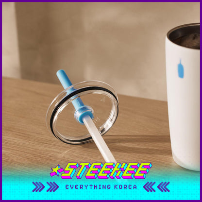 BLUE BOTTLE COFFEE Commuter Cup 12oz 354ml Reusable Straw Lid Set by Steekee Korea 2396