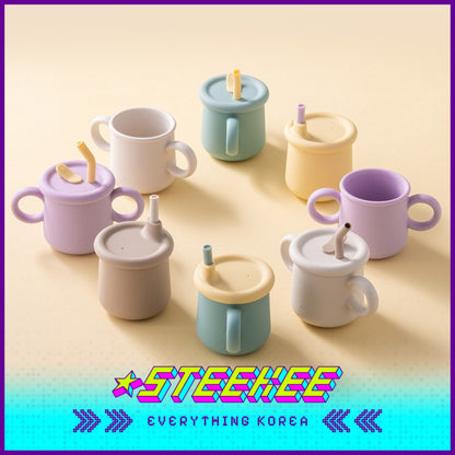 LocknLock Little Luv Silicone Straw Cup Set 200ml LBB015S by Steekee Korea 4541