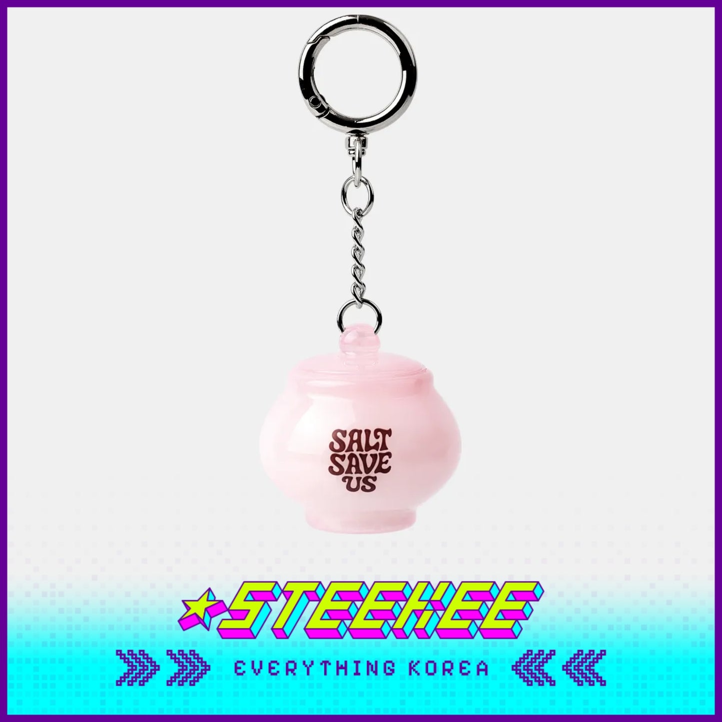 Tent Seoul SALT SAVE US Five Elements Salt Keyring by Steekee Korea 502
