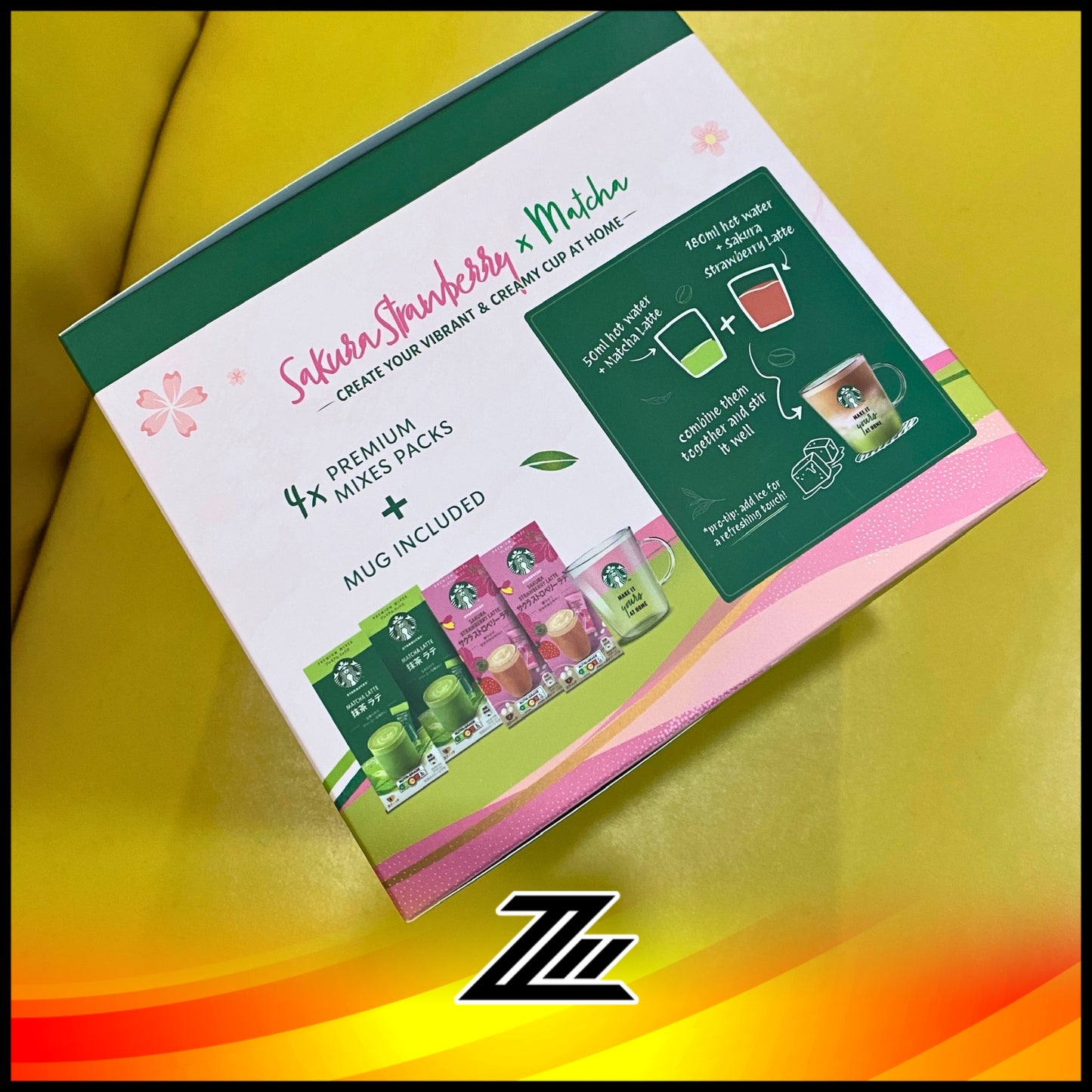 Starbucks Premium Mixes Matcha Latte & Sakura Strawberry Latte Free Mug