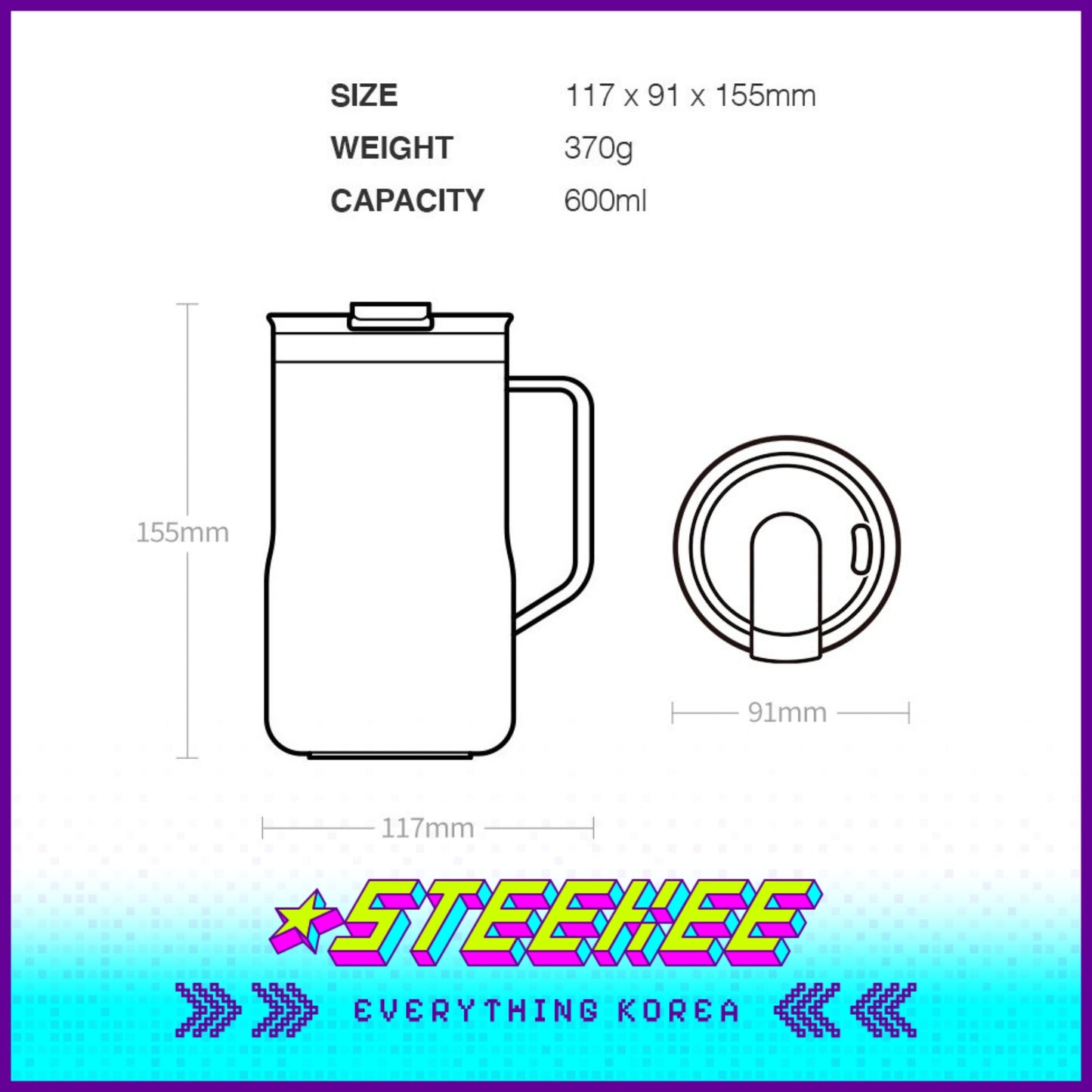 LocknLock Metro Mug Tumbler 600ml LHC4282 by Steekee Korea 4528