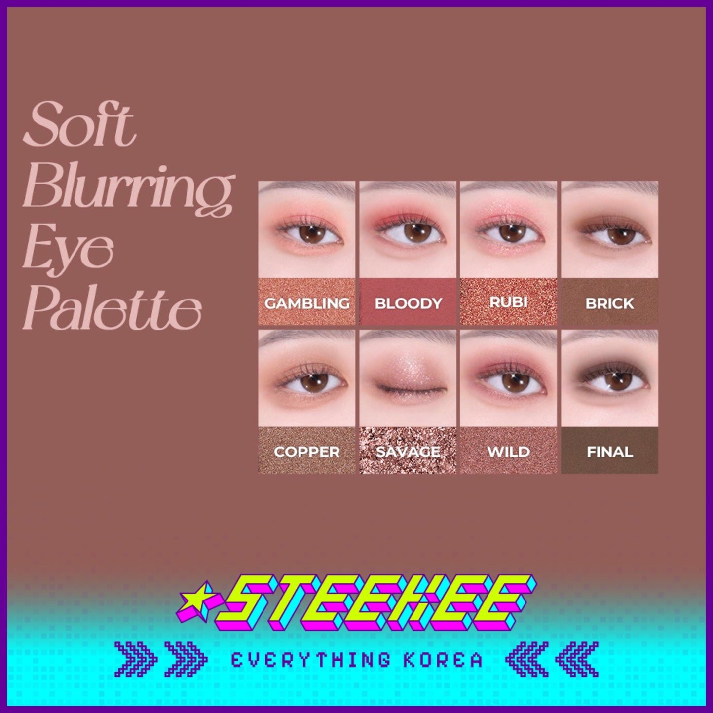 WAKEMAKE X Netflix Squid Game 24 Bloody Game Blurring Soft Blurring Eye Palette by Steekee Korea 2447