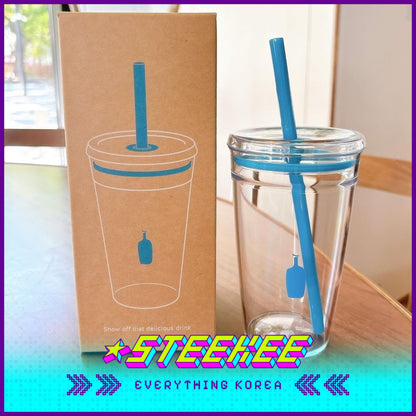 BLUE BOTTLE COFFEE X KeepCup Clear Cold Tritan Plastic Tumbler with Straw 16oz 454ml by Steekee Korea 2397