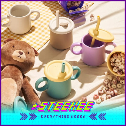 LocknLock Little Luv Silicone Straw Cup Set 200ml LBB015S by Steekee Korea 4541