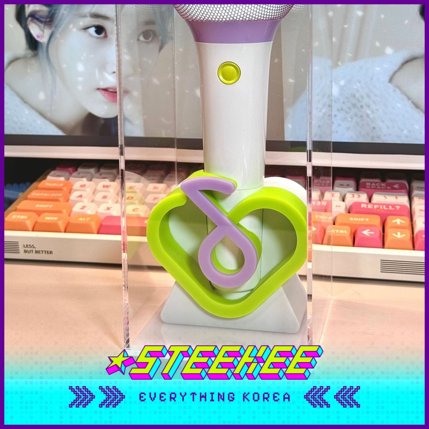 IU I-KE Ver3 Fan-made Light Stick Stand with Uaena Sign Logo by Steekee Korea 2708