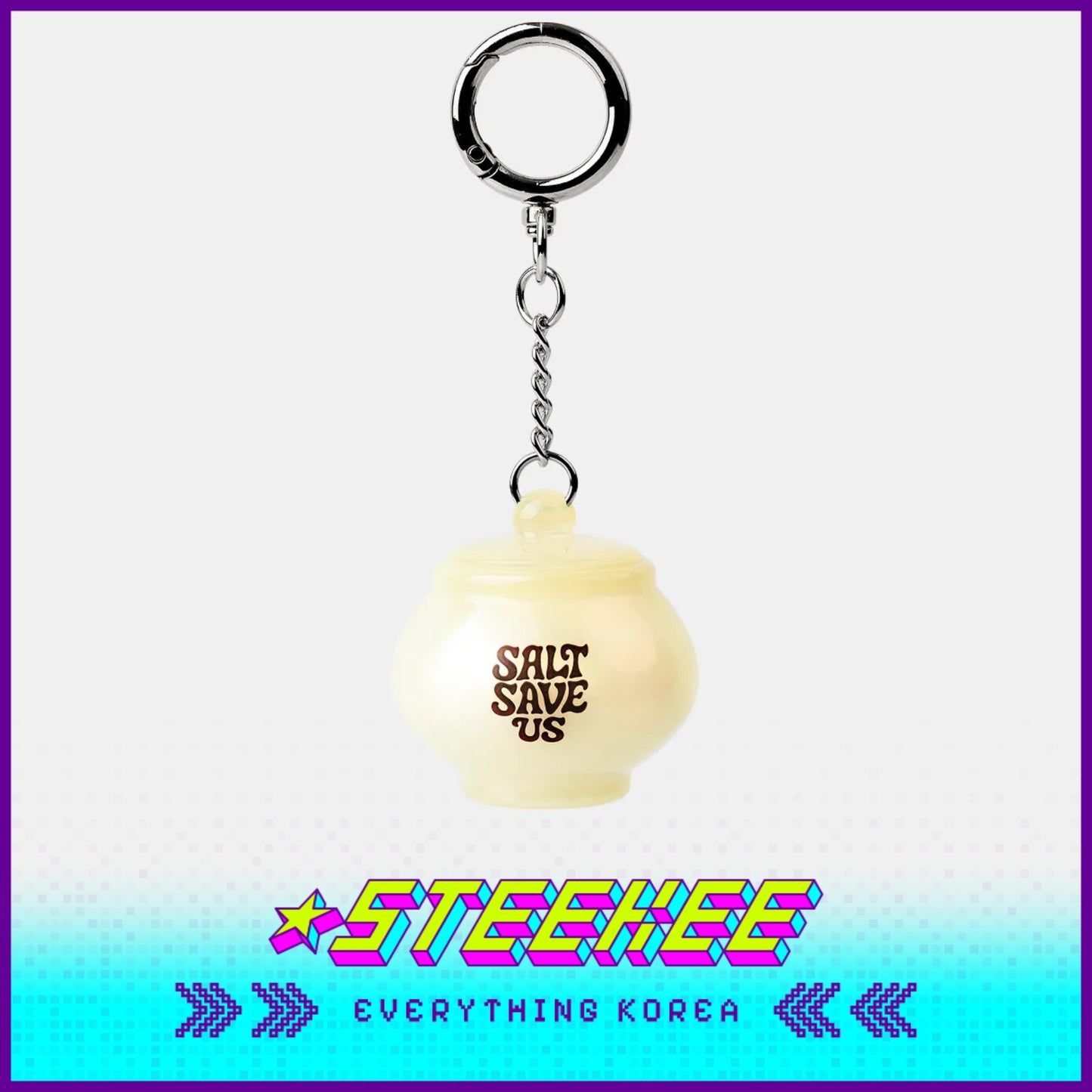 Tent Seoul SALT SAVE US Five Elements Salt Keyring by Steekee Korea 502