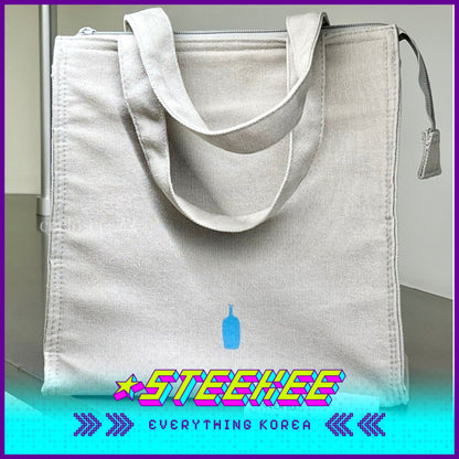 BLUE BOTTLE COFFEE Grey Cotton Cooler Bag Keep Cold Warm by Steekee Korea 2394