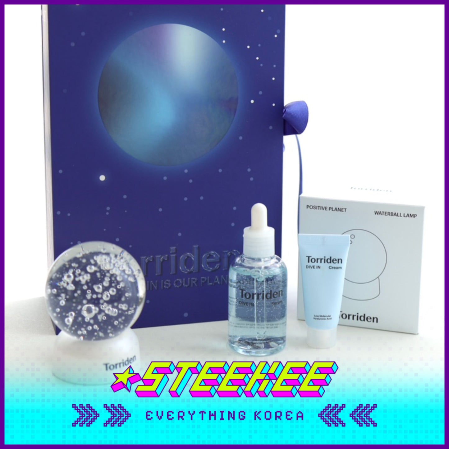 Torriden Dive-In Hydration Holiday Gift Set Box with Water Ball Mood Light by Steekee Korea 2435