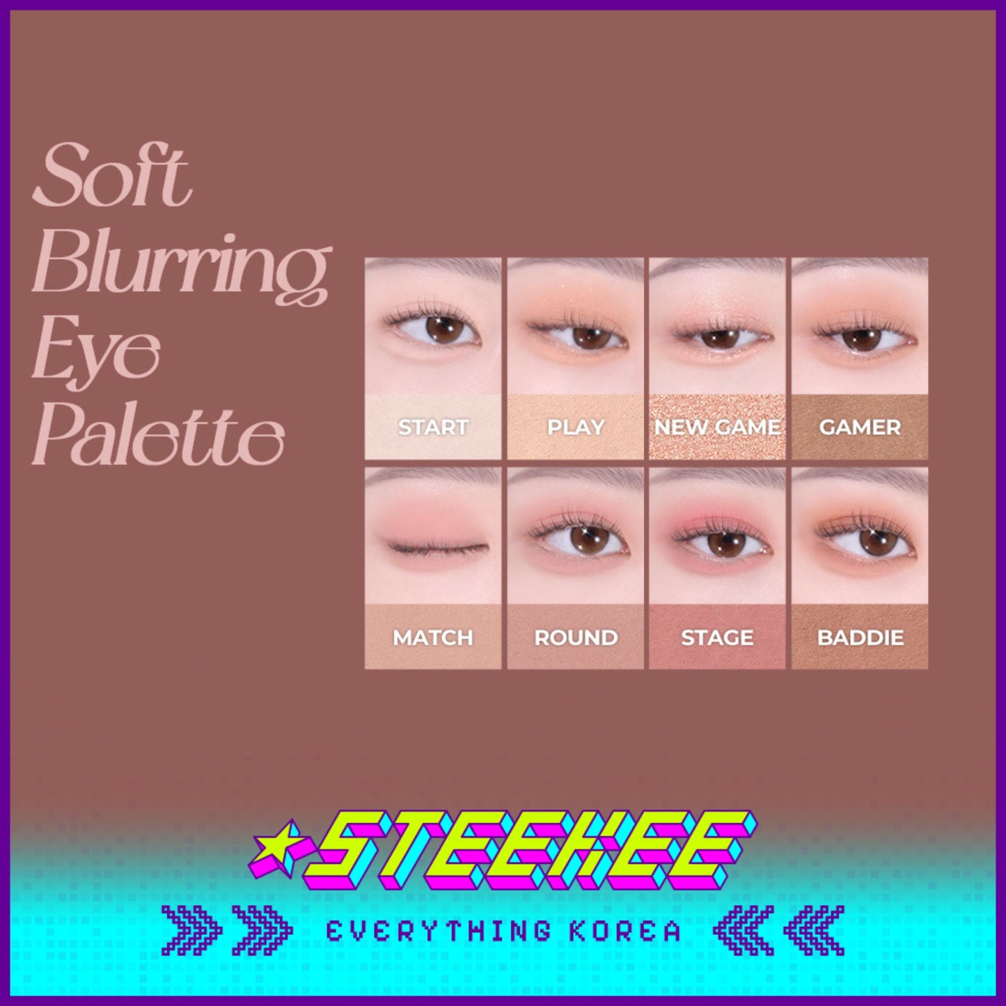 WAKEMAKE X Netflix Squid Game 24 Bloody Game Blurring Soft Blurring Eye Palette by Steekee Korea 2447