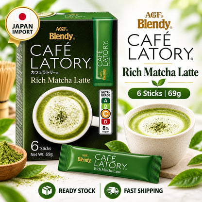 AGF Blendy Cafe Latory Rich Matcha Latte 6 Sticks 69g
