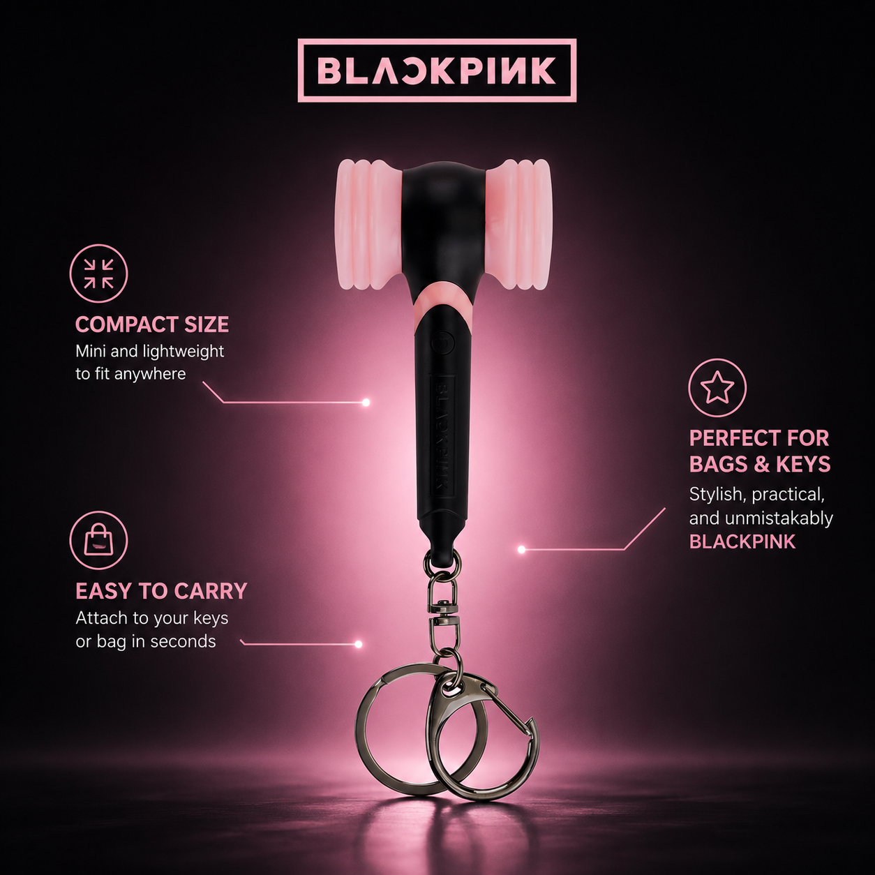 BLACKPINK DEADLINE Light Stick Keyring Special Edition by Steekee Korea 5028