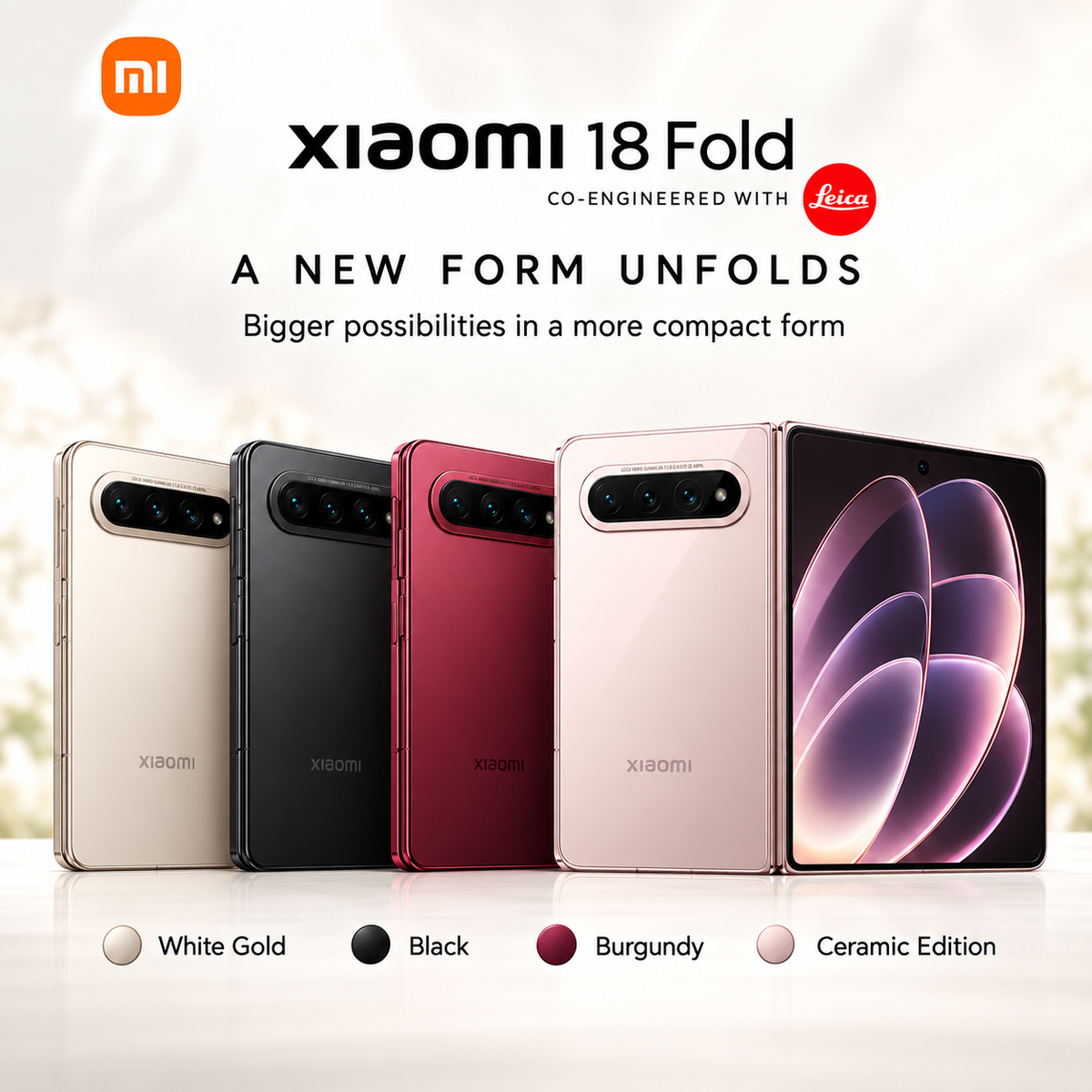 Xiaomi 18 Fold China Edition 5G Foldable Smartphone – XRING O3 AI, Leica 200MP