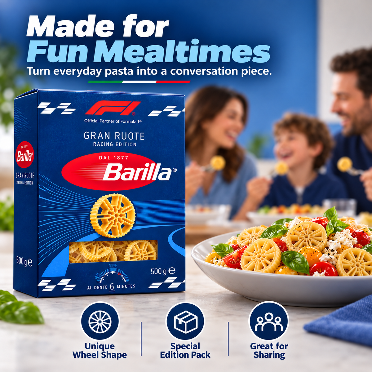 Barilla Gran Ruote Racing Edition F1 Limited Special Edition Italian Wheels Pasta 500g