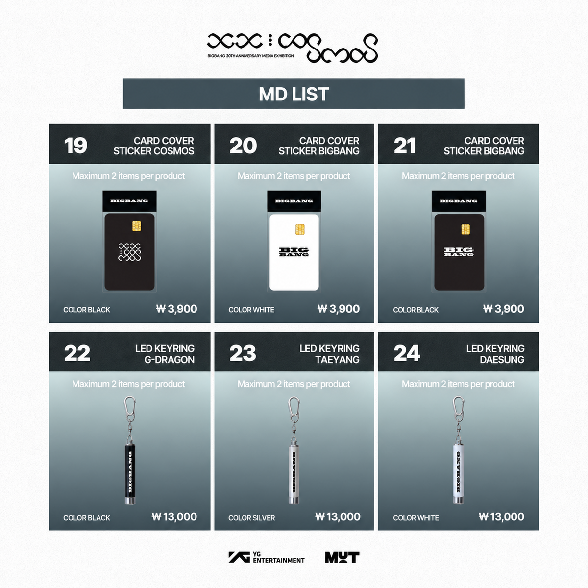 [PRE-ORDER] BIGBANG 20th Anniversary Media Exhibition <xx: cosmos> Official MD