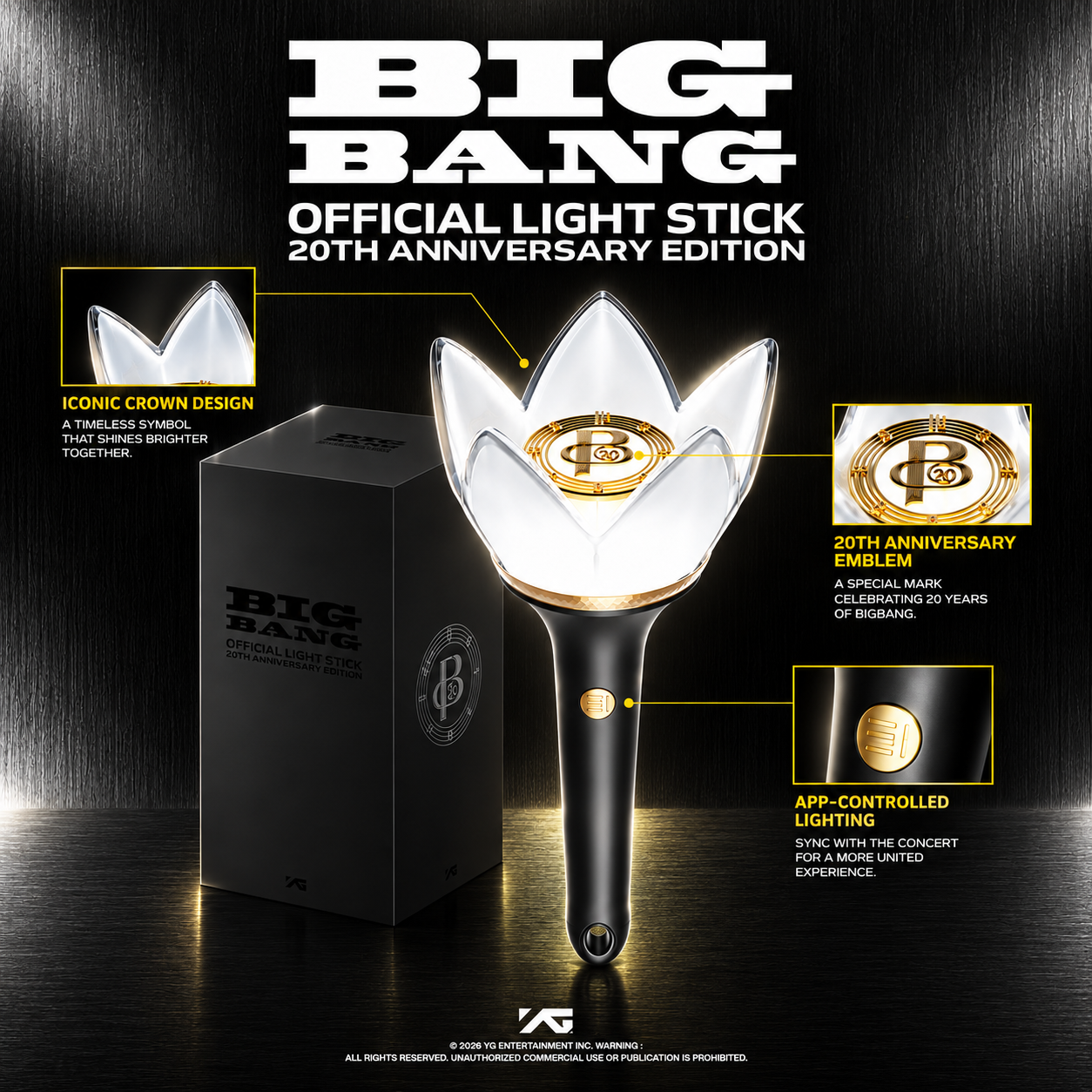 [Ready Stock] BIGBANG 2026–2027 WORLD TOUR <XX : COSMOS> Official Light Stick 20th Anniversary Edition