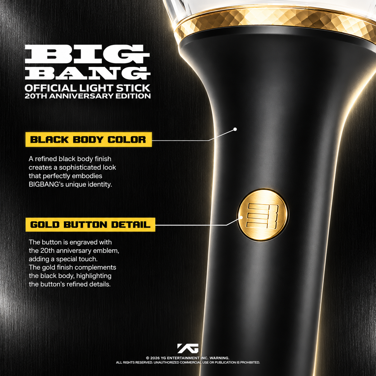 [Ready Stock] BIGBANG 2026–2027 WORLD TOUR <XX : COSMOS> Official Light Stick 20th Anniversary Edition