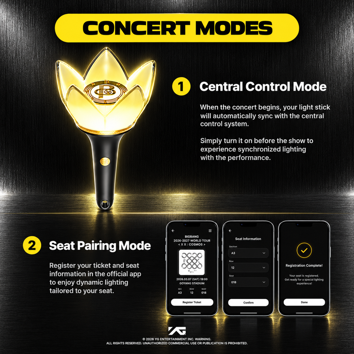 [Ready Stock] BIGBANG 2026–2027 WORLD TOUR <XX : COSMOS> Official Light Stick 20th Anniversary Edition