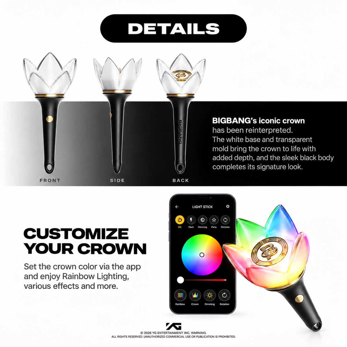 [Ready Stock] BIGBANG 2026–2027 WORLD TOUR <XX : COSMOS> Official Light Stick 20th Anniversary Edition