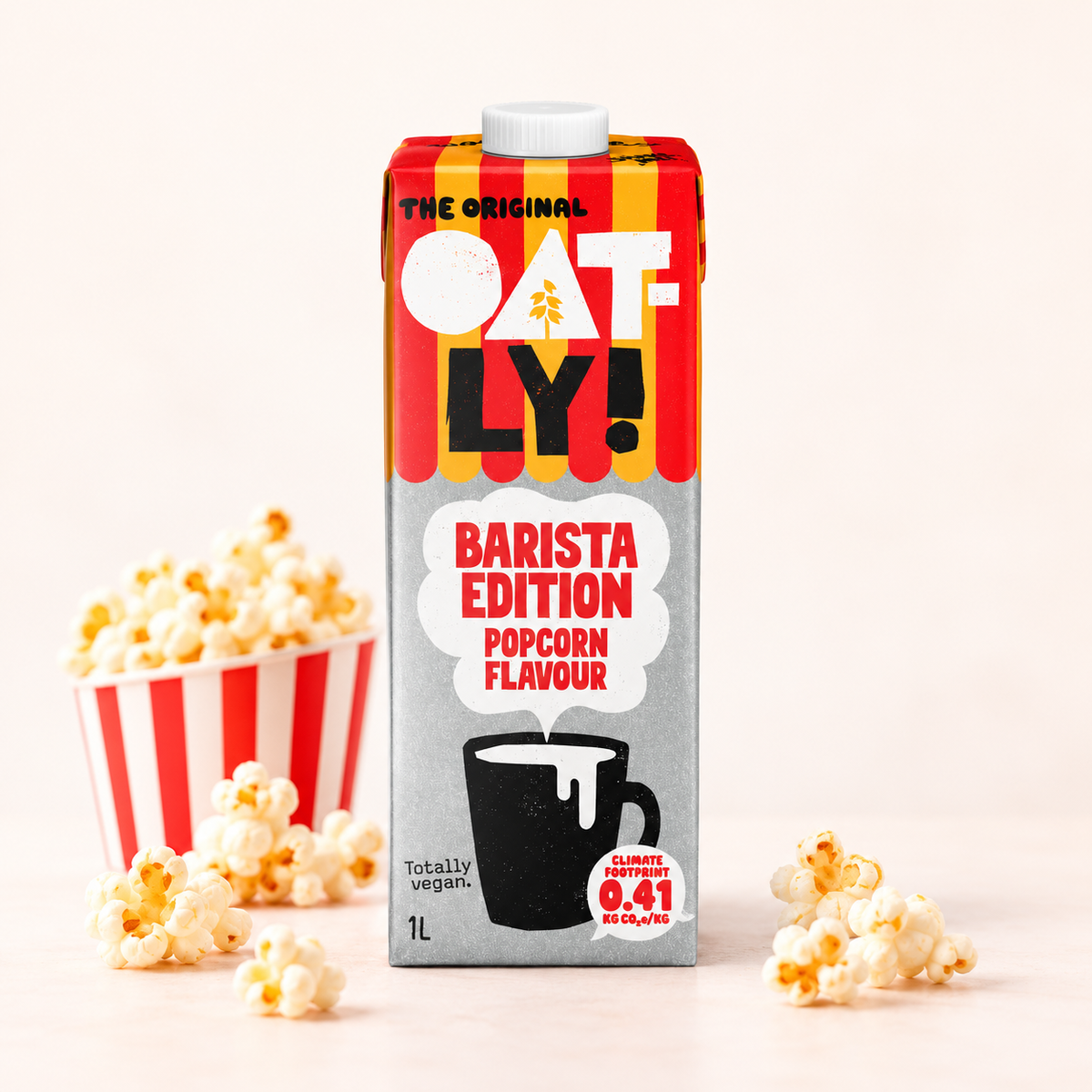 OATLY Barista Edition Flavoured Oat Drink 1L Popcorn Vanilla Caramel Vegan For Coffee Latte