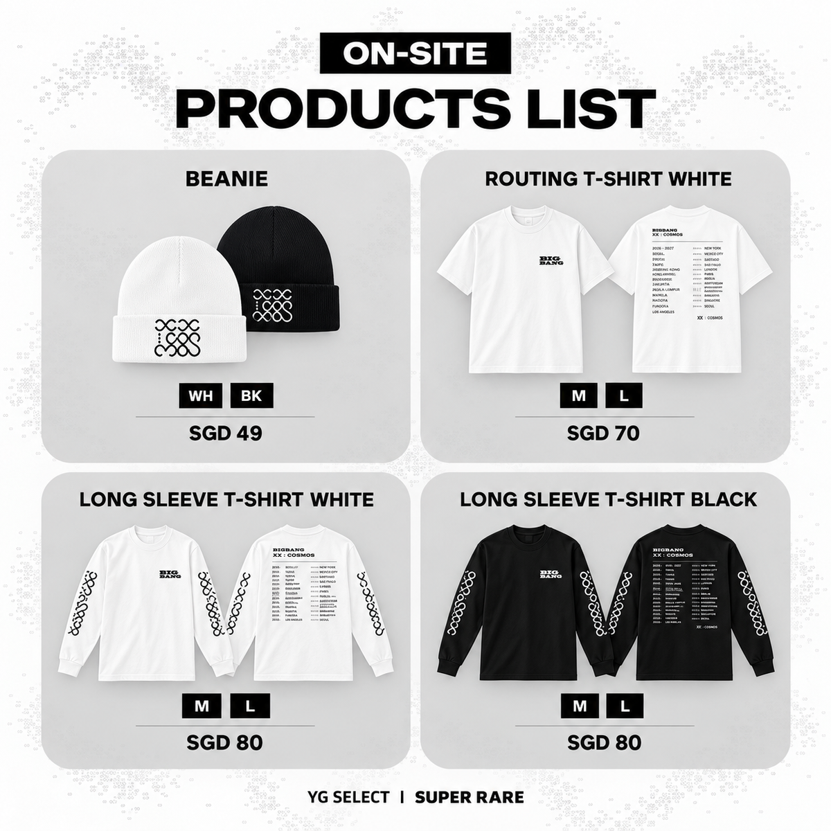 [PRE-ORDER] BIGBANG 2026–2027 WORLD TOUR <XX : COSMOS> Singapore Pop-Up Official Merchandise