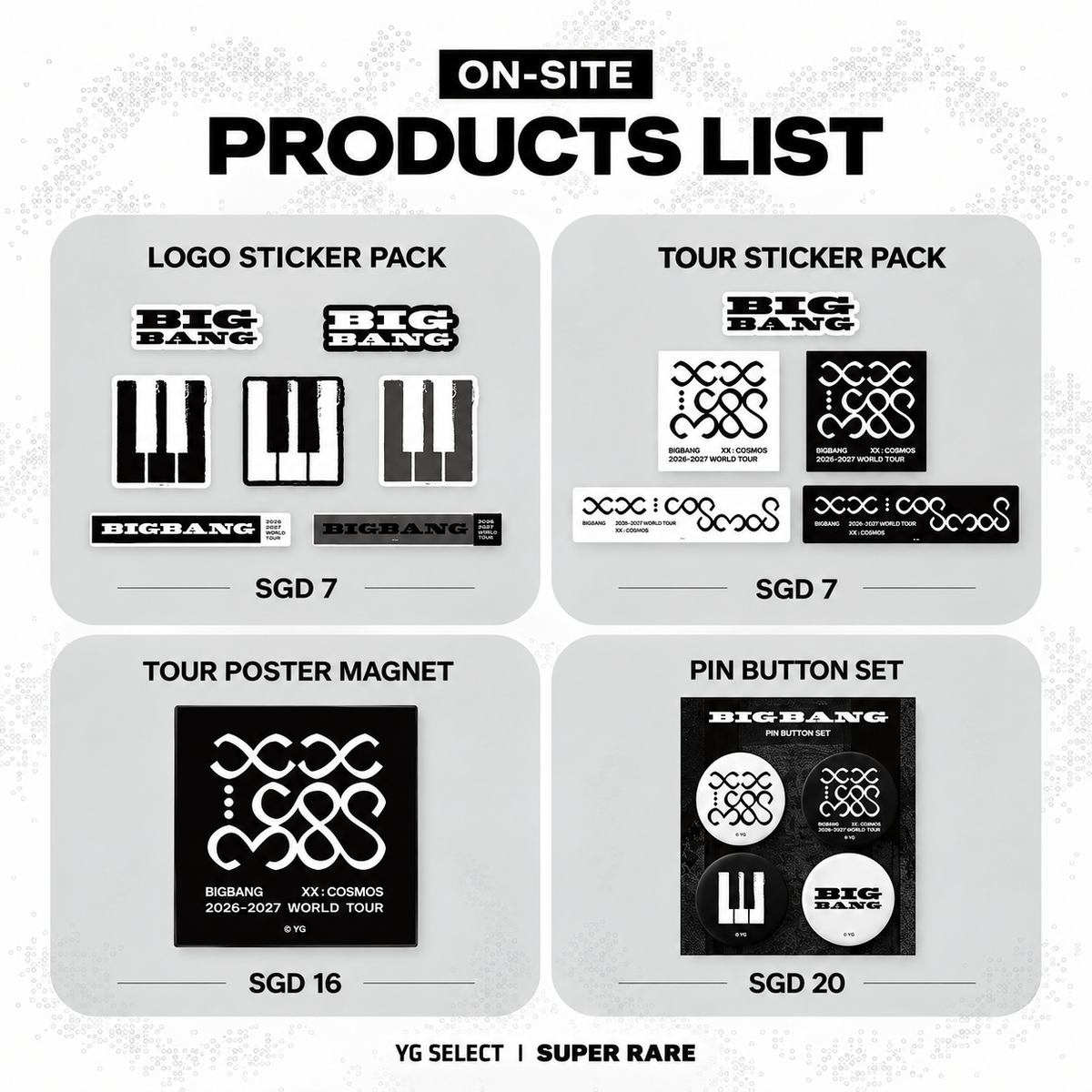 [PRE-ORDER] BIGBANG 2026–2027 WORLD TOUR <XX : COSMOS> Singapore Pop-Up Official Merchandise