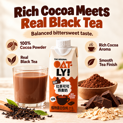 OATLY China Black Tea Cocoa Oat Milk Drink 250ml 1L High Fibre Low Sugar Plant-Based Drink