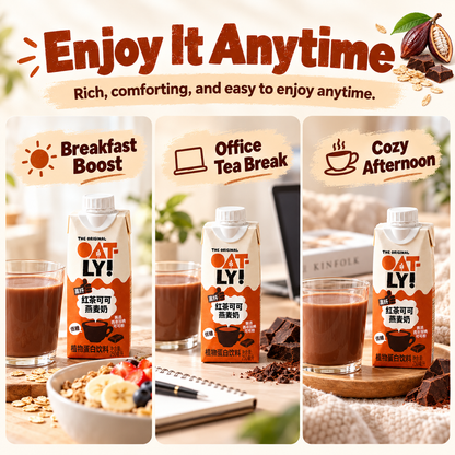 OATLY China Black Tea Cocoa Oat Milk Drink 250ml 1L High Fibre Low Sugar Plant-Based Drink