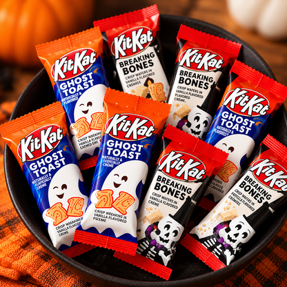 Nestle KitKat Halloween Wafers Ghost Toast and Breaking Bones Creamy Chocolate Candy