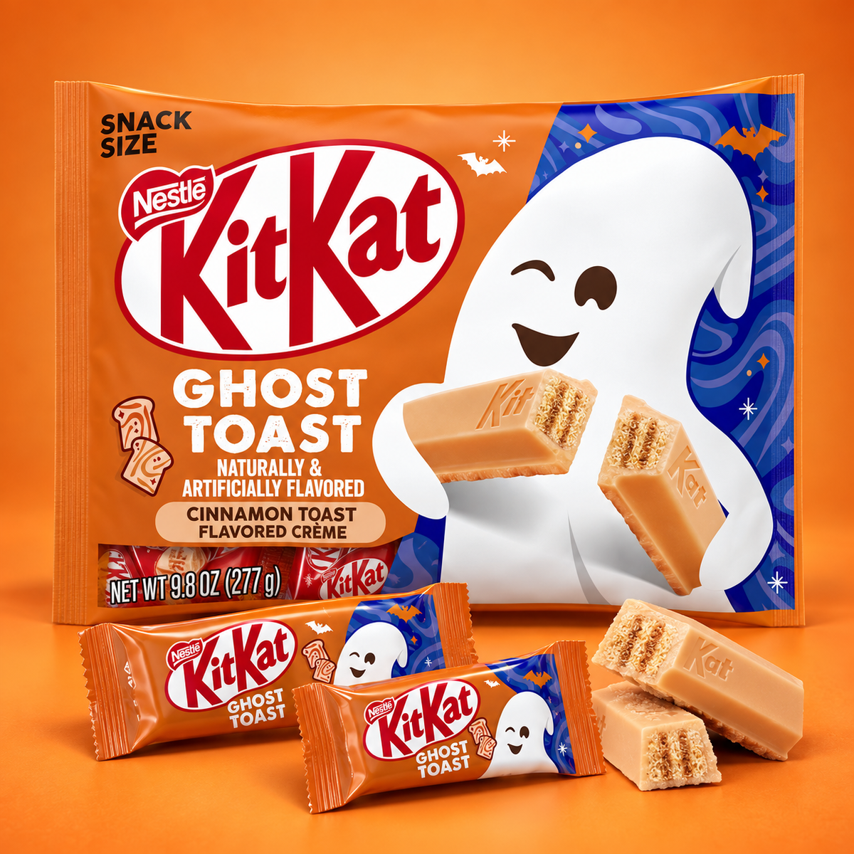 Nestle KitKat Halloween Wafers Ghost Toast and Breaking Bones Creamy Chocolate Candy