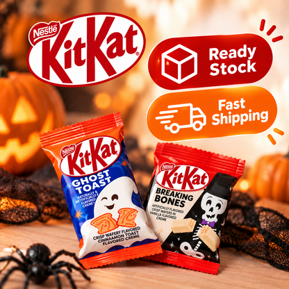 Nestle KitKat Halloween Wafers Ghost Toast and Breaking Bones Creamy Chocolate Candy