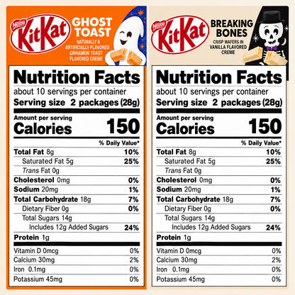 Nestle KitKat Halloween Wafers Ghost Toast and Breaking Bones Creamy Chocolate Candy