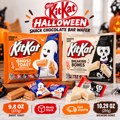 Nestle KitKat Halloween Wafers Ghost Toast and Breaking Bones Creamy Chocolate Candy