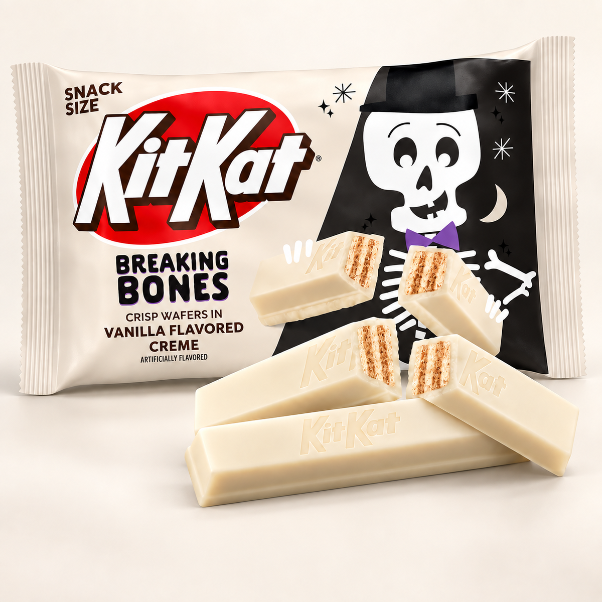 Nestle KitKat Halloween Wafers Ghost Toast and Breaking Bones Creamy Chocolate Candy