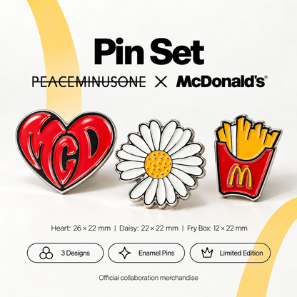 PEACEMINUSONE X McDonald’s Limited Edition Merch – Vintage Cap, Shoulder Bag & Pin Set