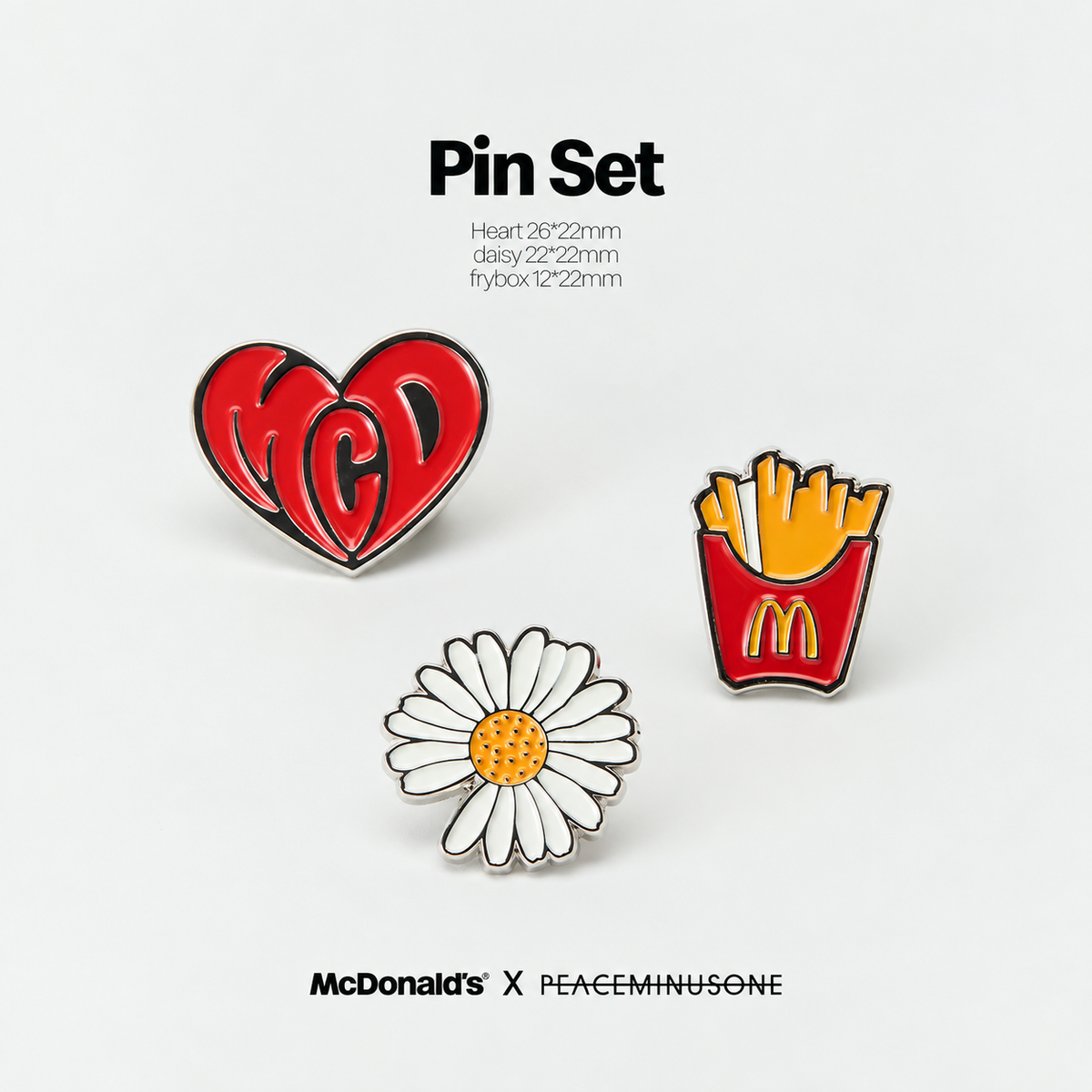 PEACEMINUSONE X McDonald’s Limited Edition Merch – Vintage Cap, Shoulder Bag & Pin Set