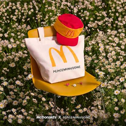 PEACEMINUSONE X McDonald’s Limited Edition Merch – Vintage Cap, Shoulder Bag & Pin Set