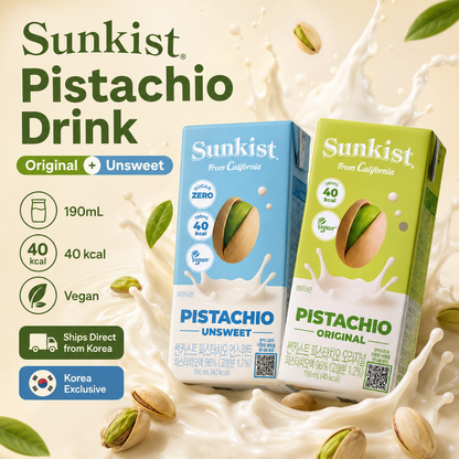 Sunkist Pistachio Milk Drink 190ml Original & Unsweetened by Steekee Korea 5024