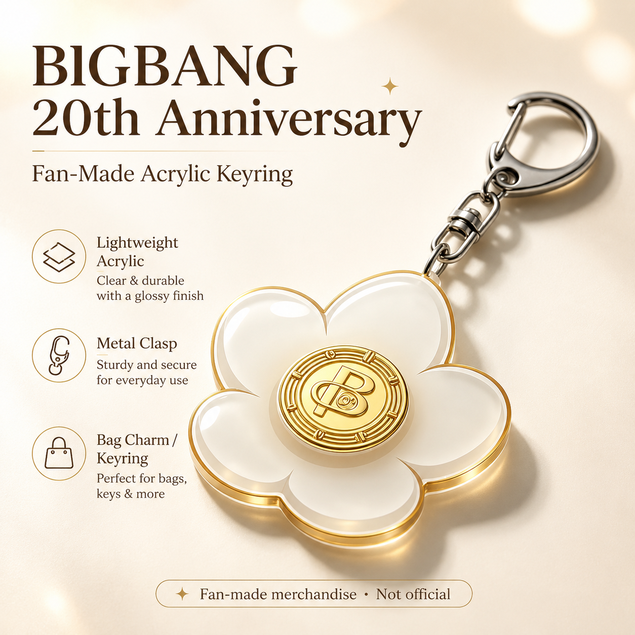 BIGBANG 20th Anniversary Acrylic Keyring Fan-Made Merchandise by Steekee Korea 5030