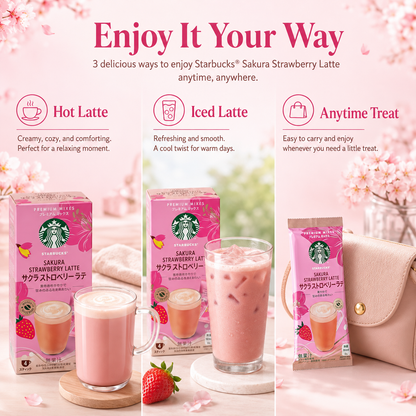 Starbucks Japan Cherry Blossom Sakura Strawberry Latte Premium Instant Coffee Mix