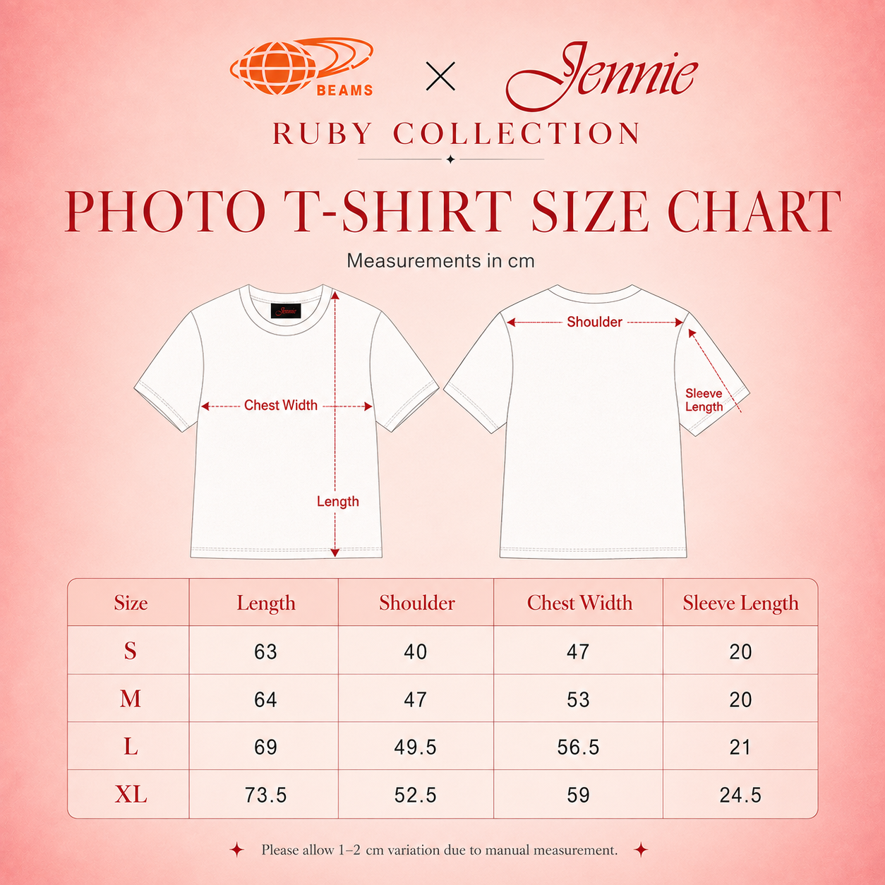 BEAMS X JENNIE Ruby Collection T-Shirts & Camisoles