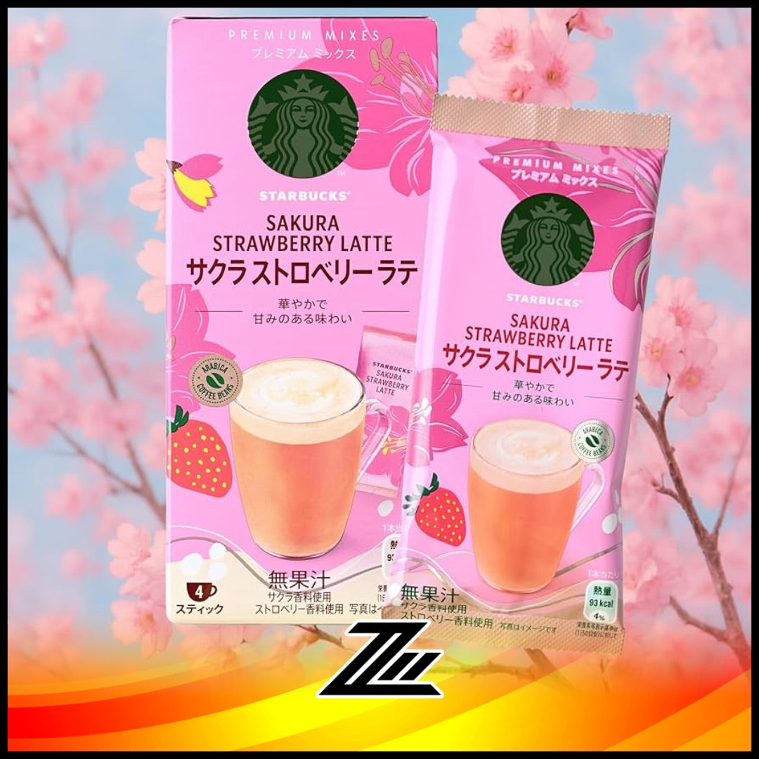 Starbucks Japan Cherry Blossom Sakura Strawberry Latte Premium Instant Coffee Mix