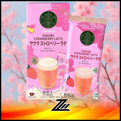 Starbucks Japan Cherry Blossom Sakura Strawberry Latte Premium Instant Coffee Mix