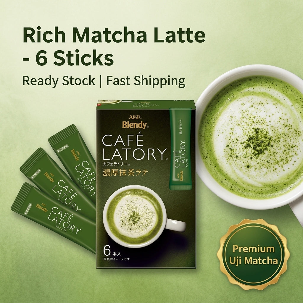AGF Blendy Cafe Latory Rich Matcha Latte 6 Sticks 69g