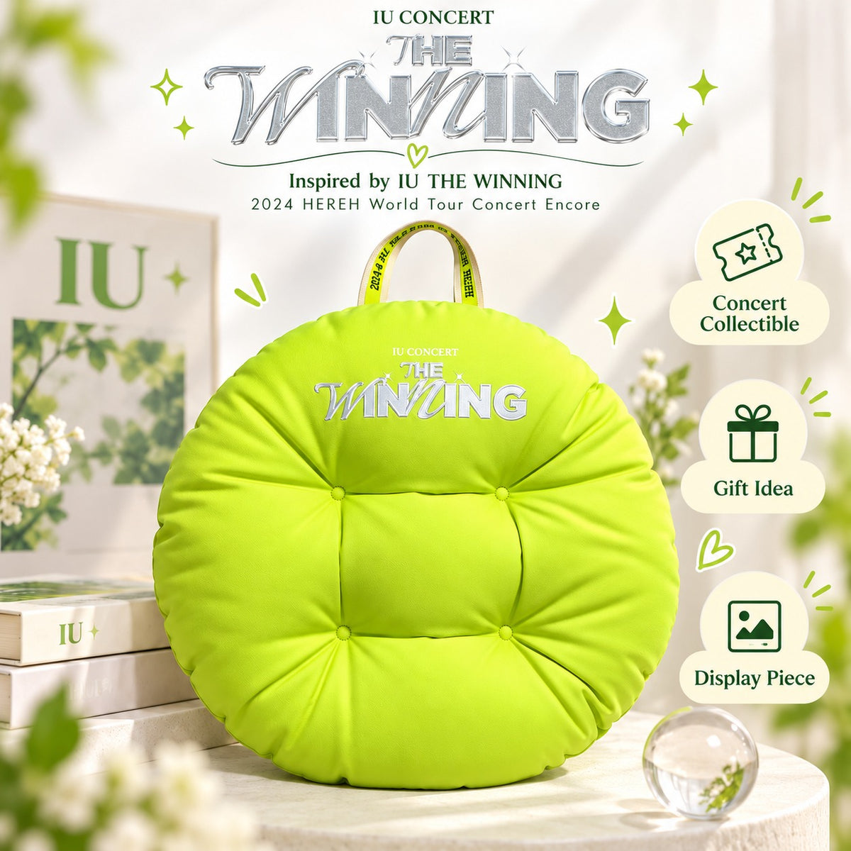 IU The Winning Sangam Seoul Concert Red Green Round Cushion Idols Collectibles by Steekee Korea 2707