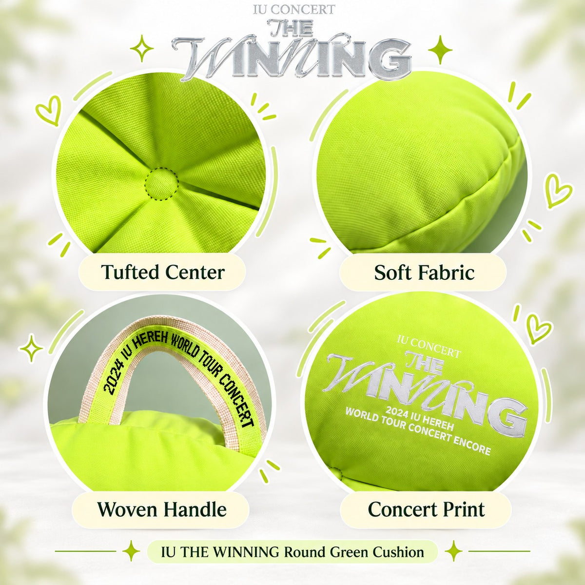 IU The Winning Sangam Seoul Concert Red Green Round Cushion Idols Collectibles by Steekee Korea 2707