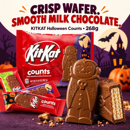 KITKAT Halloween Count Milk Chocolate Wafer Candy Snack 268g Snack Size Individually Wrapped