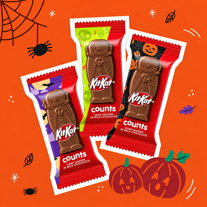 KITKAT Halloween Count Milk Chocolate Wafer Candy Snack 268g Snack Size Individually Wrapped